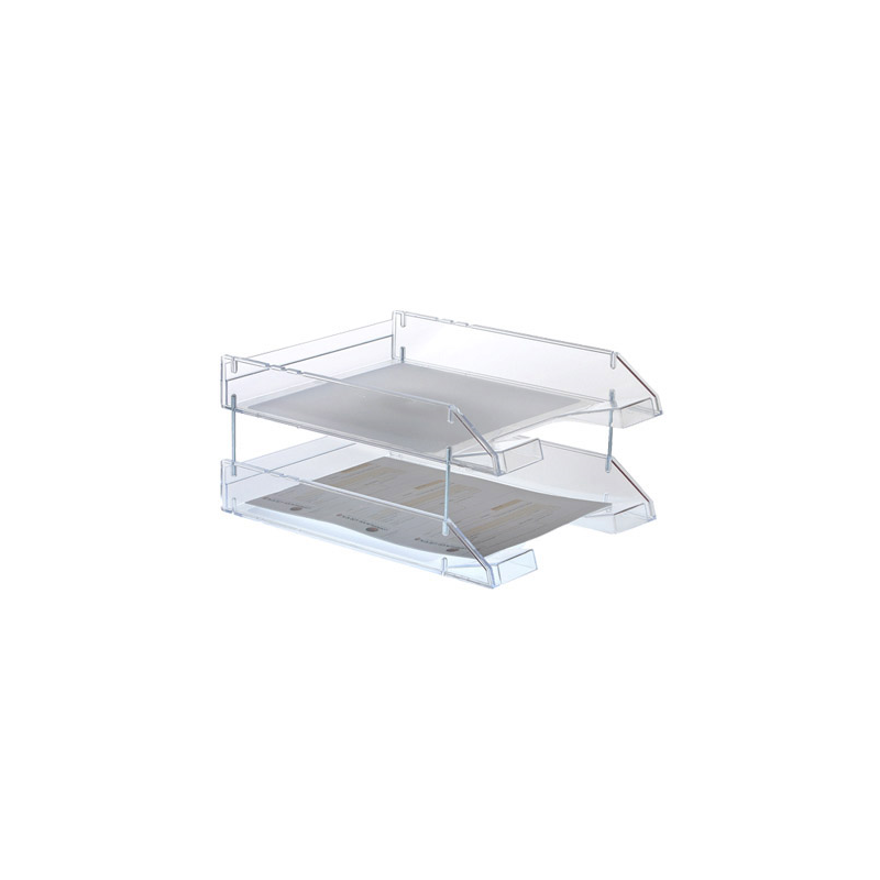 Bandeja sobremesa archivo 2000 plastico transparente cristal sin varillas 340x260x60 mm