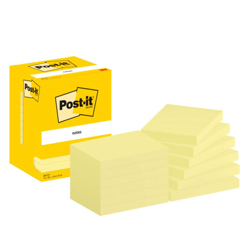 Bloc de notas adhesivas quita y pon post-it 76x102 mm con 100 hojas 657
