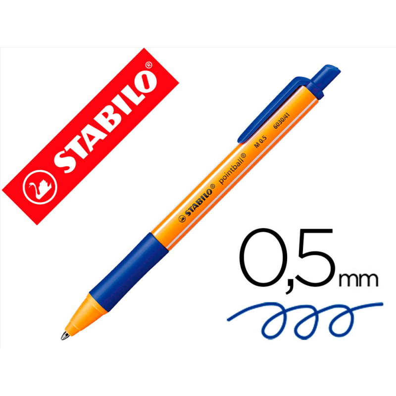 Boligrafo stabilo pointball 0,5 mm azul
