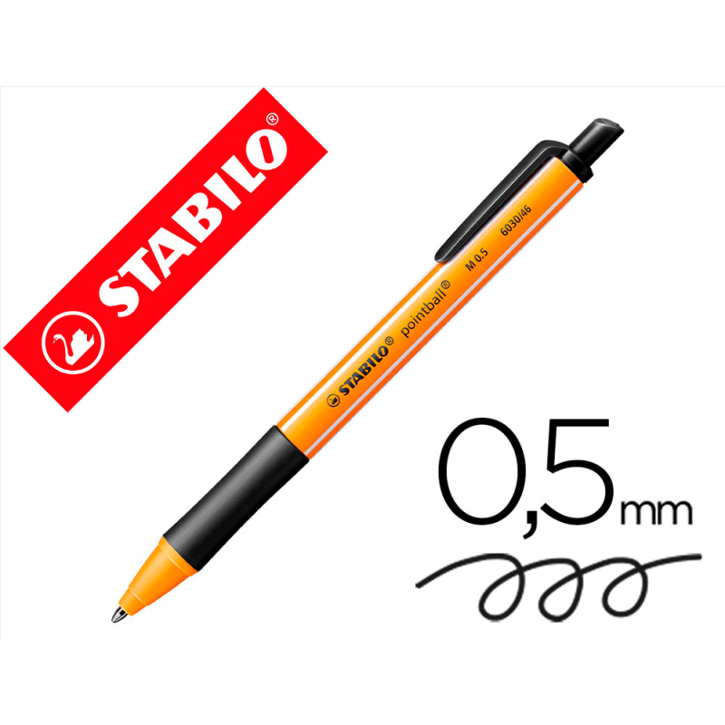 Boligrafo stabilo pointball 0,5 mm negro
