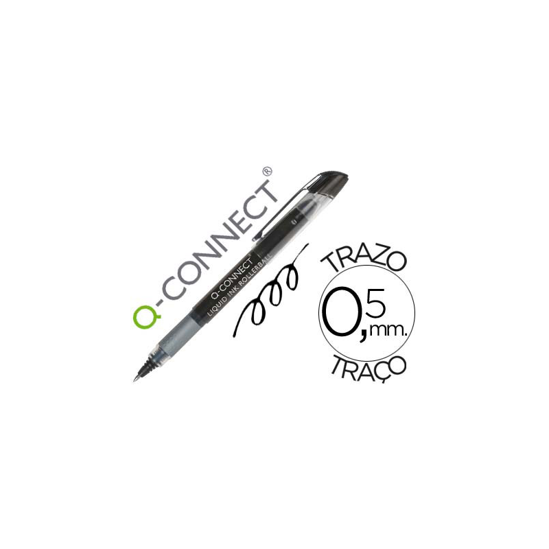Rotulador q-connect roller ball negro 0,5 mm