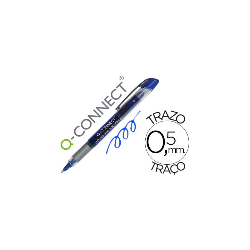 Rotulador q-connect roller ball azul 0,5 mm