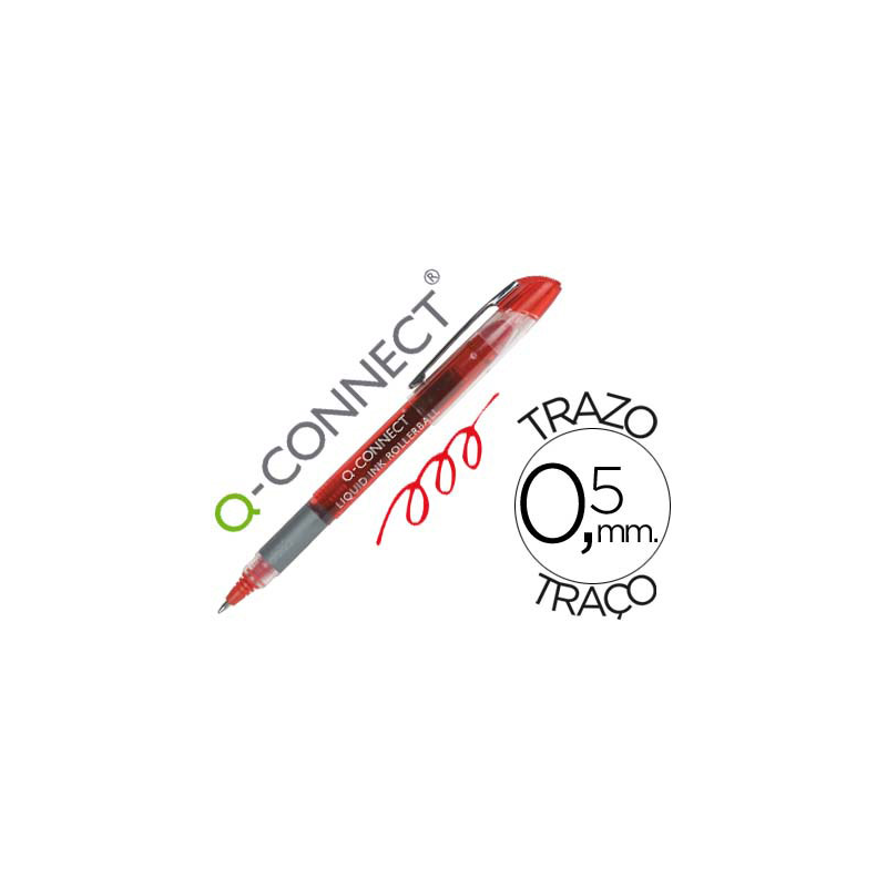 Rotulador q-connect roller ball rojo 0,5 mm