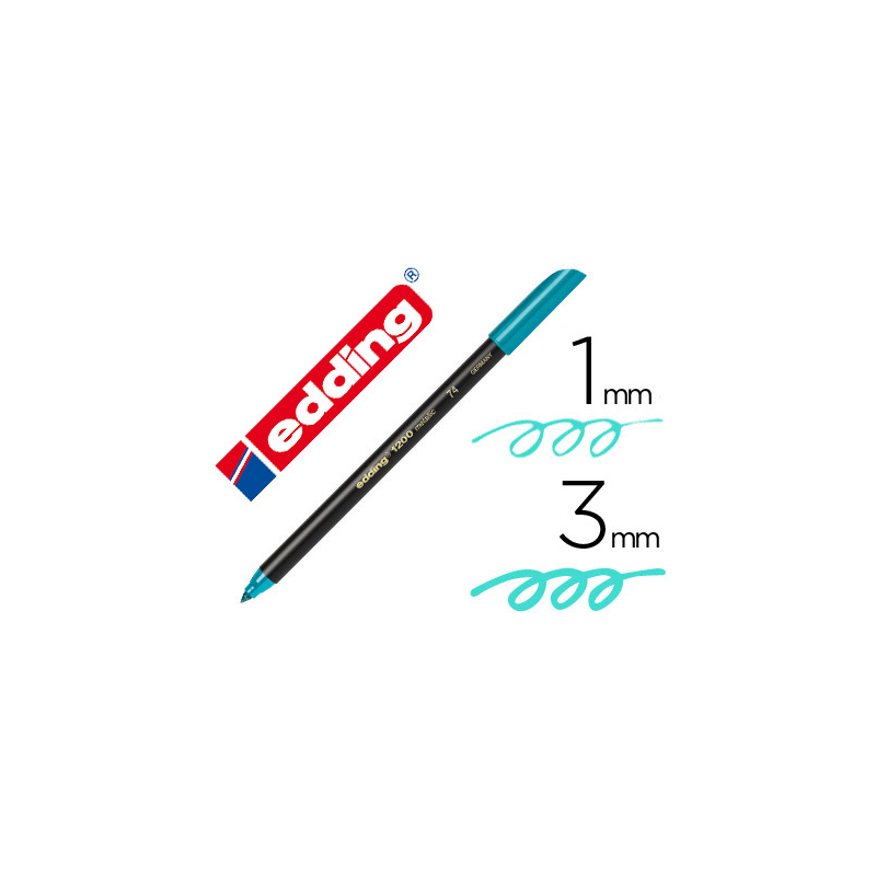 Rotulador edding punta fibra 1200 verde metalizado n 74 punta redondo 0,5 mm