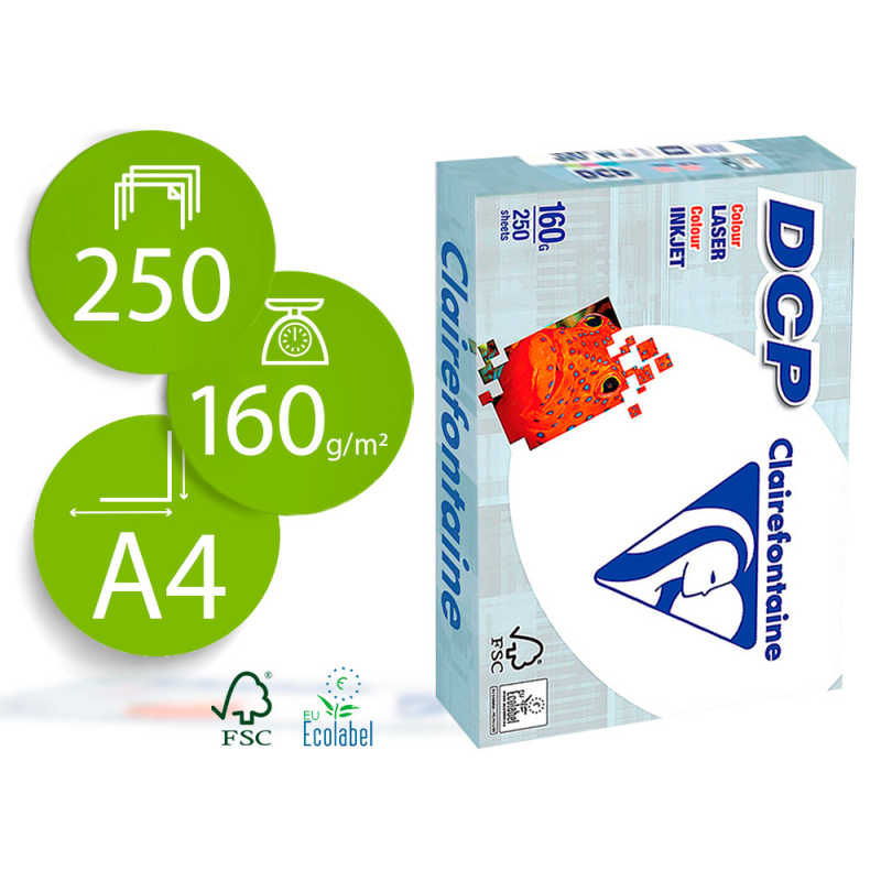 Papel fotocopiadora clairefontaine din a4 160 gramos paquete de 250 hojas