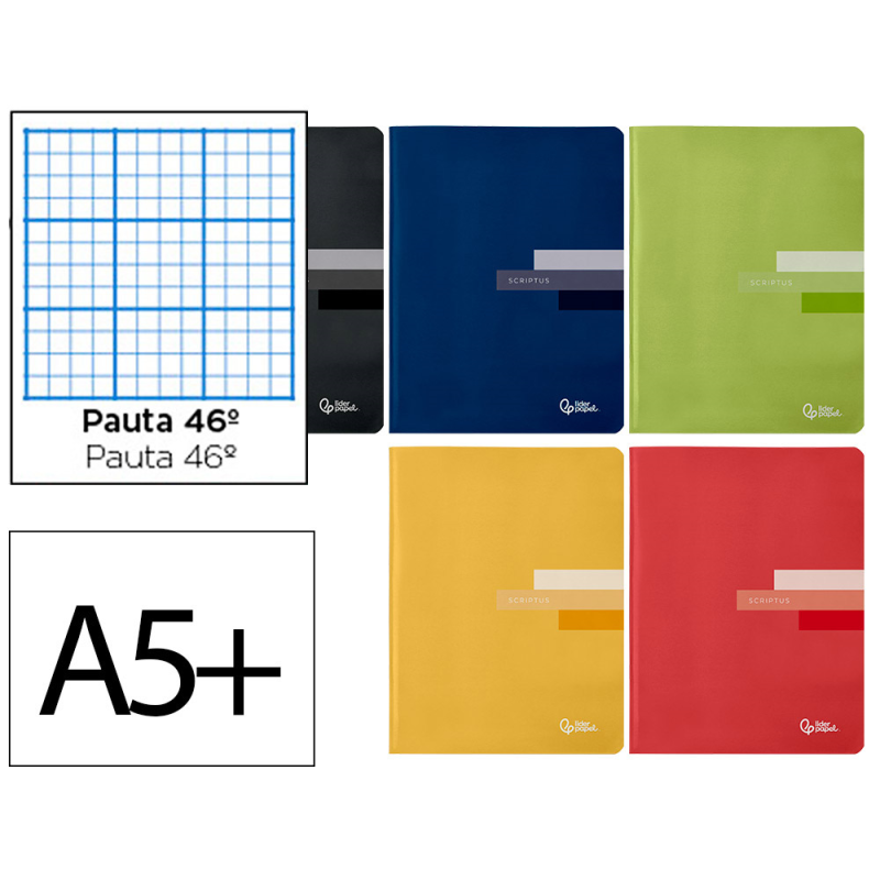 Libreta liderpapel scriptus a5+ 48 hojas 90gr rayado nº46