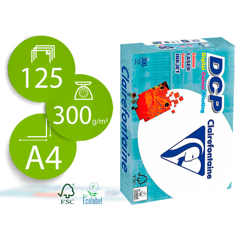 Papel fotocopiadora clairefontaine din a4 300 gramos paquete de 125 hojas