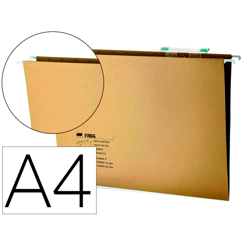 Carpeta colgante fade din a4 visor superior kraft eco