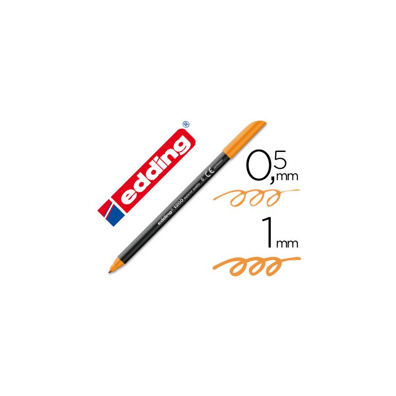 Rotulador edding punta fibra 1200 naranja n.6 punta redonda 0.5 mm