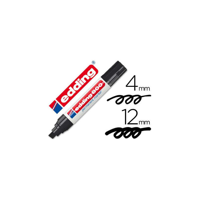 Rotulador edding marcador permanente 800 negro punta biselada 12 mm