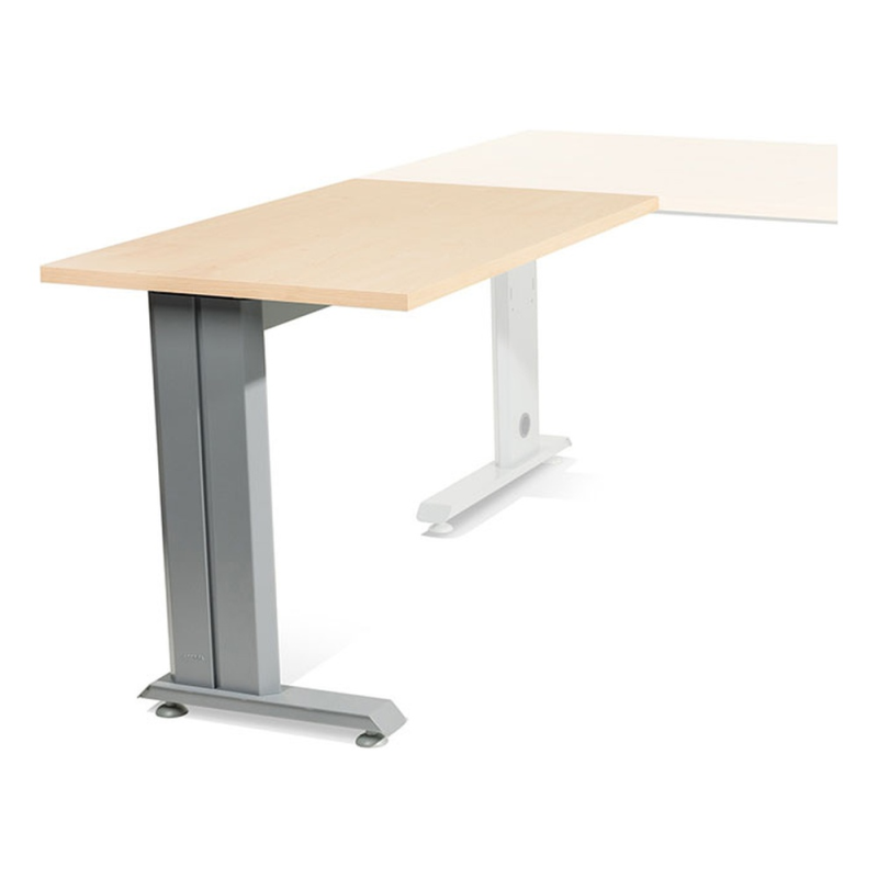 Ala para mesa rocada serie metal 60x100 cm derecha o izquierda acabado gris/haya