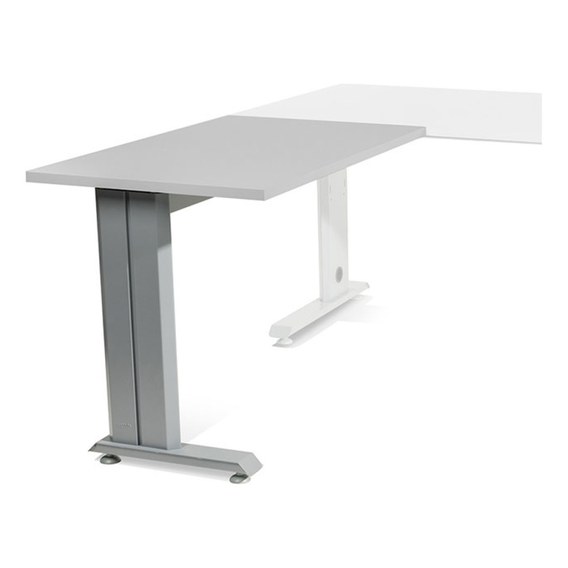 Ala para mesa rocada serie metal 60x100 cm derecha o izquierda acabado gris/gris