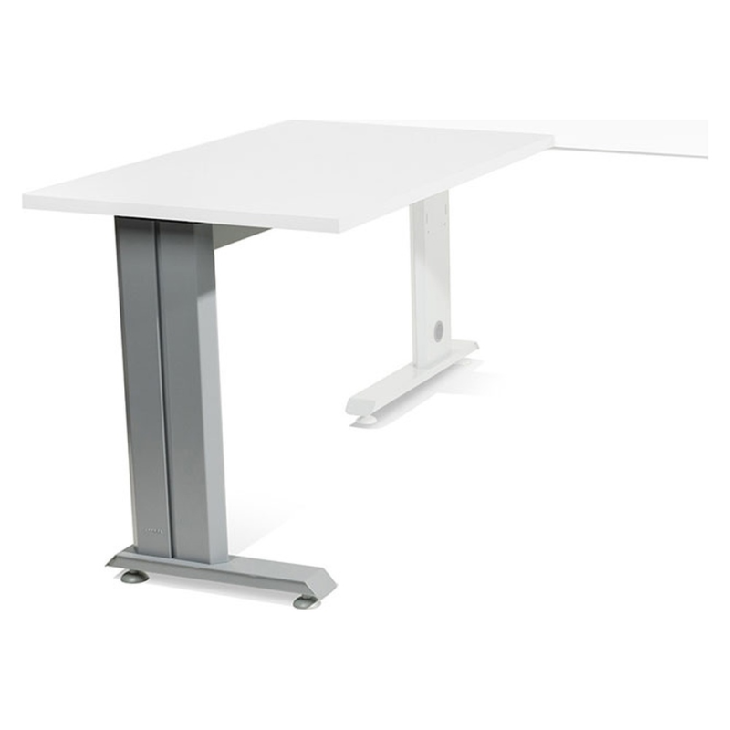 Ala para mesa rocada serie metal 60x100 cm derecha o izquierda acabado gris/blanco