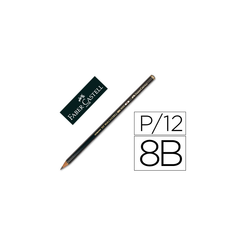 Lapices de grafito faber 9000 8b unidad