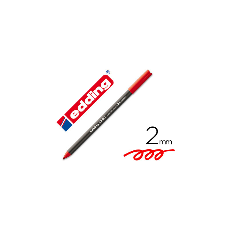Rotulador edding punta fibra 1300 rojo punta redonda 2 mm