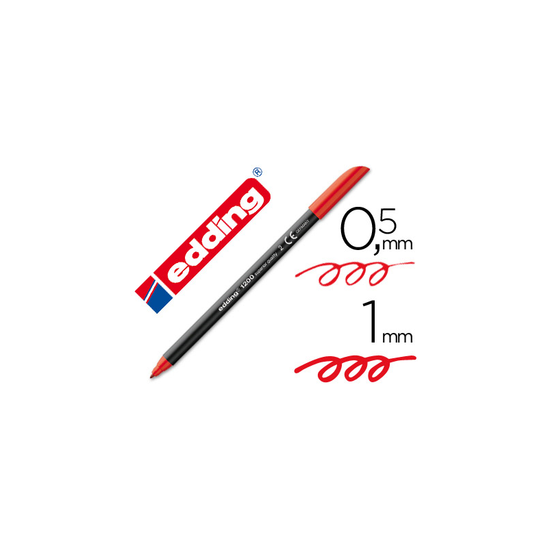 Rotulador edding punta fibra 1200 rojo n.2 punta redonda 0.5 mm