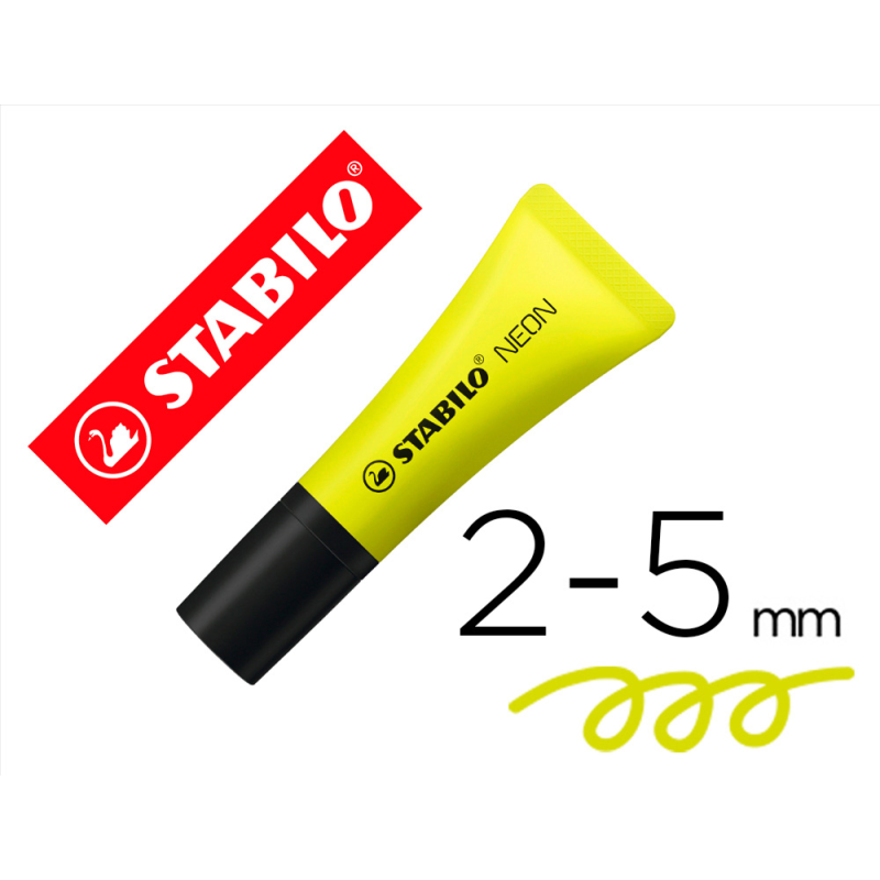 Rotulador stabilo fluorescente 72 amarillo neon