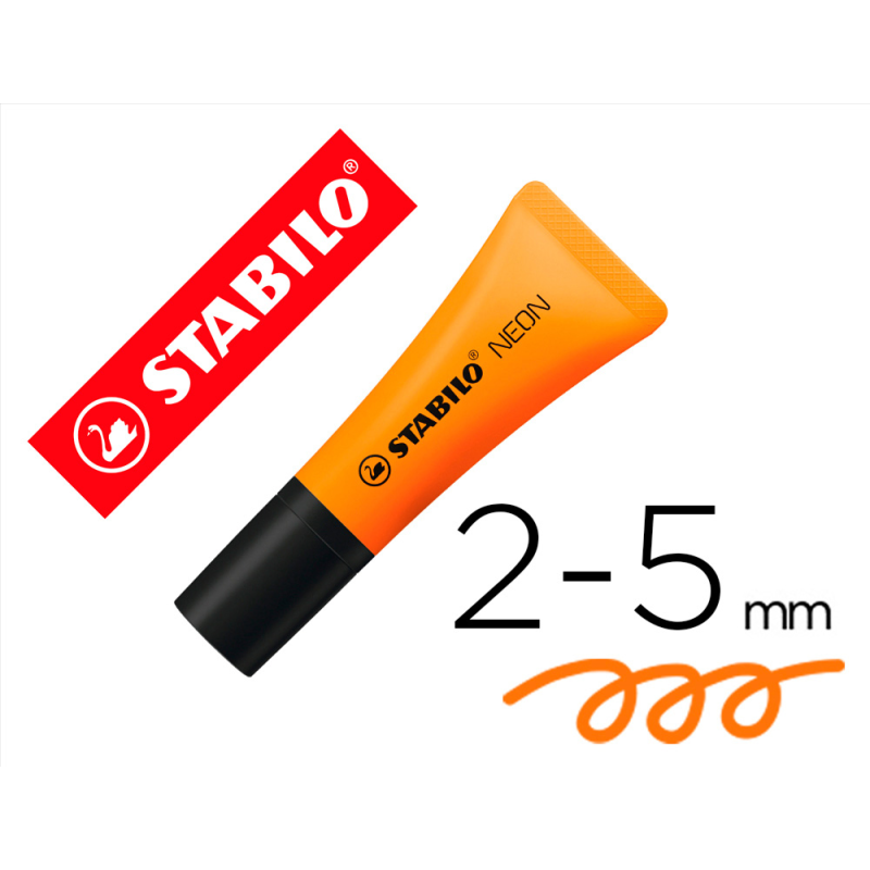 Rotulador stabilo fluorescente 72 naranja neon