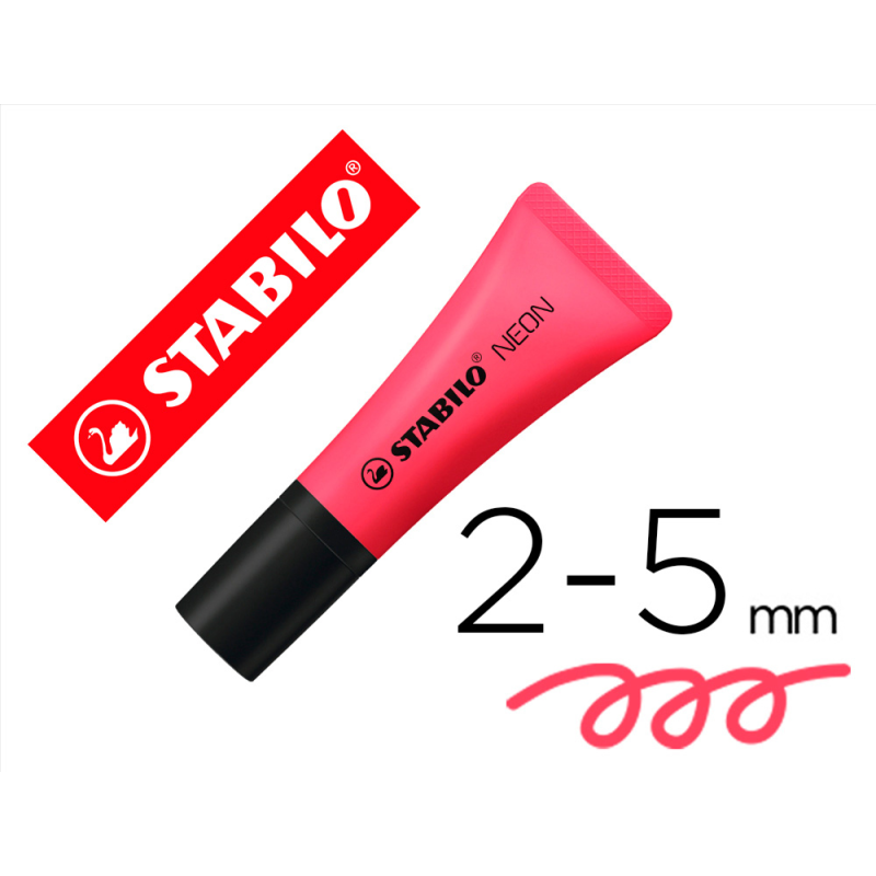 Rotulador stabilo fluorescente 72 rosa neon