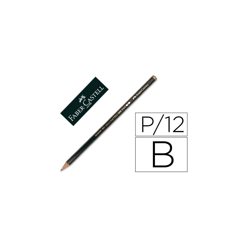 Lapices de grafito faber 9000 b unidad