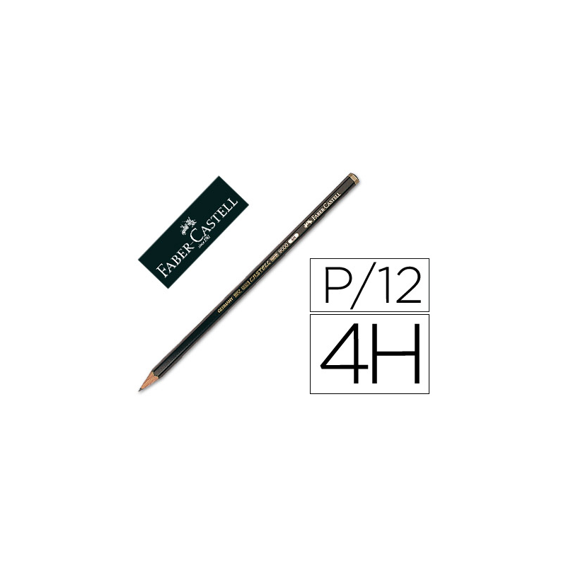 Lapices de grafito faber 9000 4h unidad