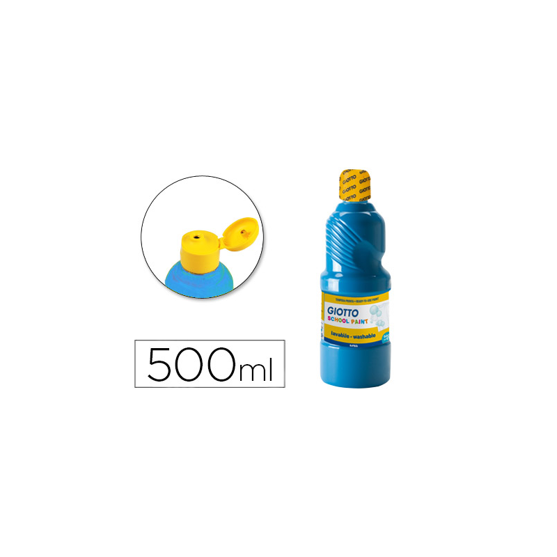 Tempera liquida giotto escolar lavable 500 ml azul cyan