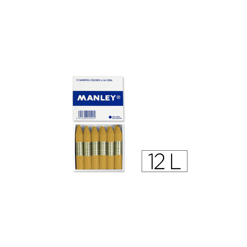 Lapices cera manley unicolor ocre madera n.64 cajade 12 unidades