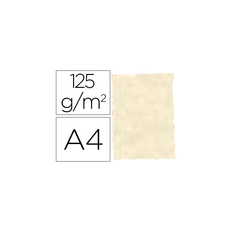 Papel pergamino din a4 troquelado 125 gr piel elefante color hueso paquete de 25 hojas