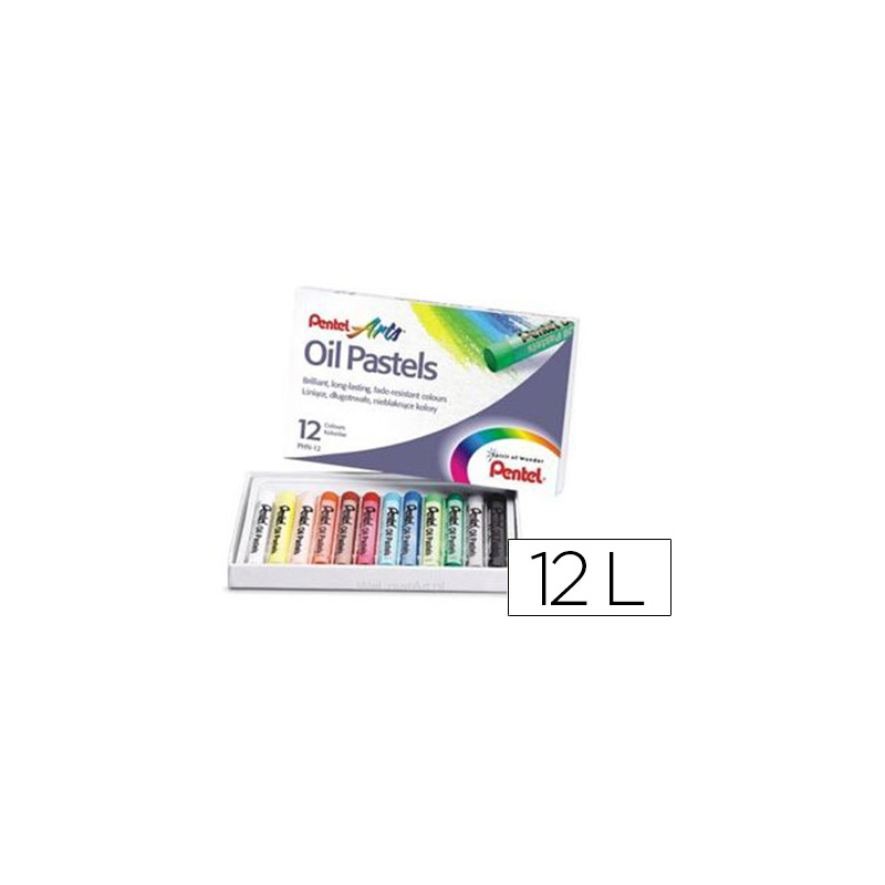 Lapices pentel oil pastel caja de 12 colores surtidos