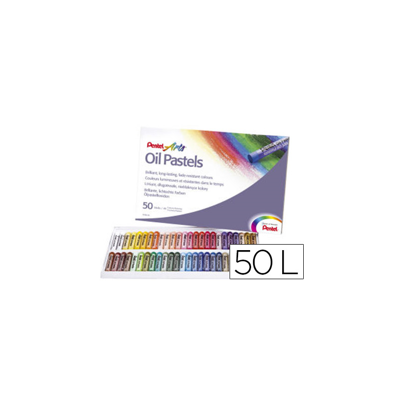 Lapices pentel oil pastel caja de 50 colores surtidos