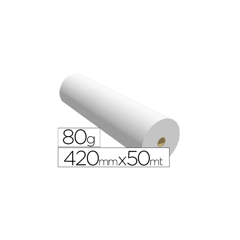 Papel reprografia para plotter 420mmx50mt 80gr impresion ink-jet