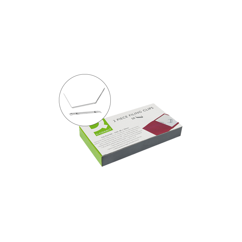 Encuadernador fastener q-connect plateado caja de 50 unidades