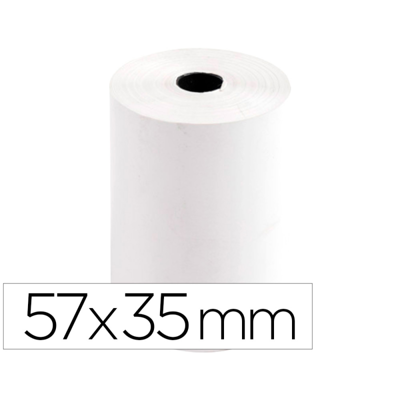 Rollo sumadora termico q-connect 57 mm ancho x 35 mm diametro para tpv sin bisfenol a