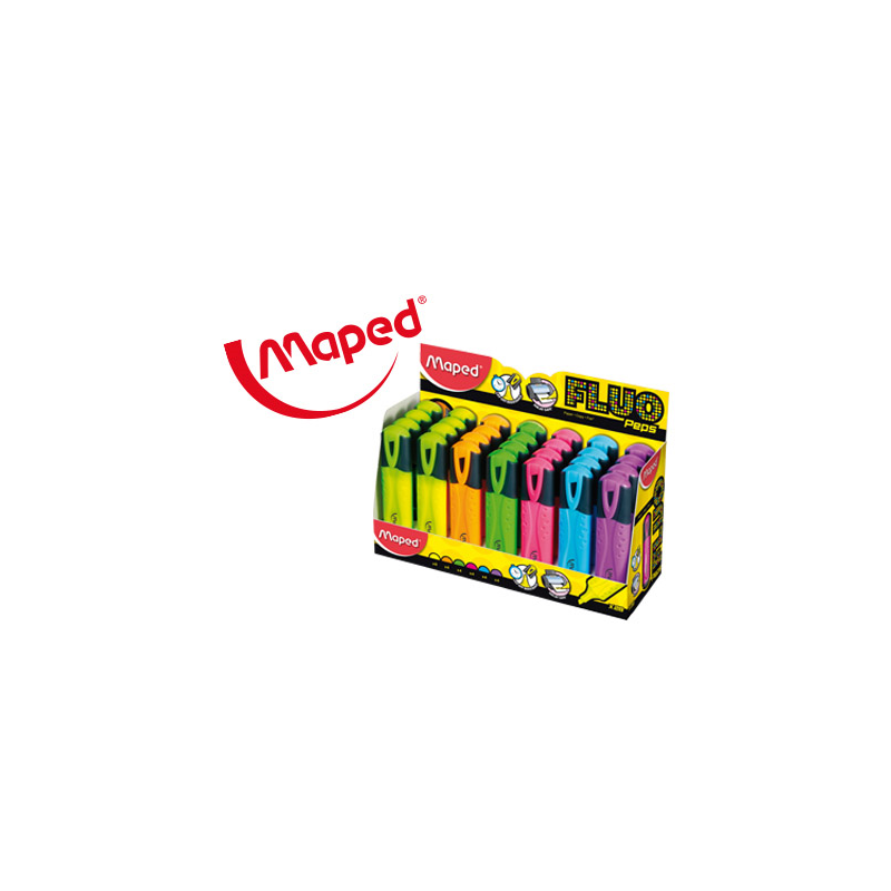 Rotulador maped fluo peps classic expositor de 28 unidades colores surtidos