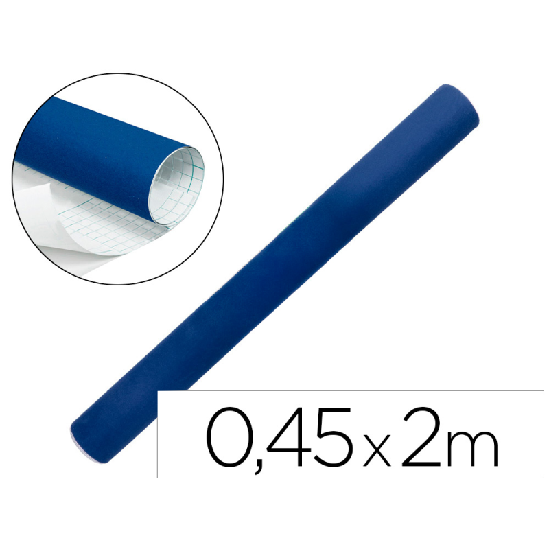 Rollo adhesivo liderpapel unicolor azul brillo rollo de 0,45 x 2 mt