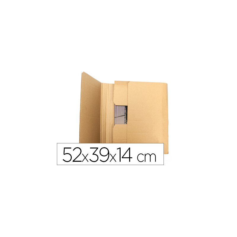 Caja para embalar libros q-connect carton reciclado canal simple 3 mm color kraft 520x390x140 mm