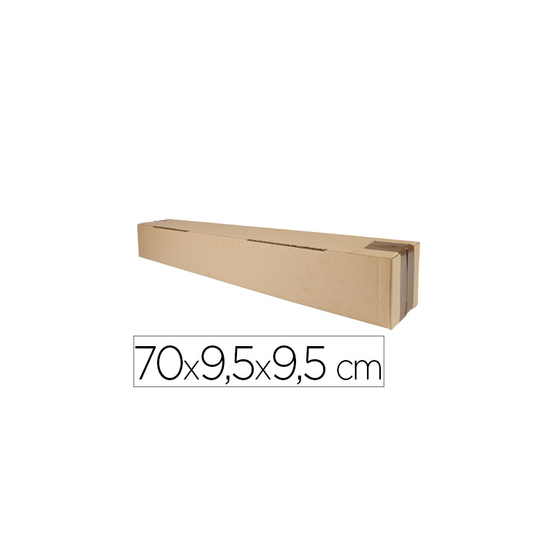 Caja para embalar q-connect tubo carton reciclado canal simple 3 mm color kraft 725x95x95 mm
