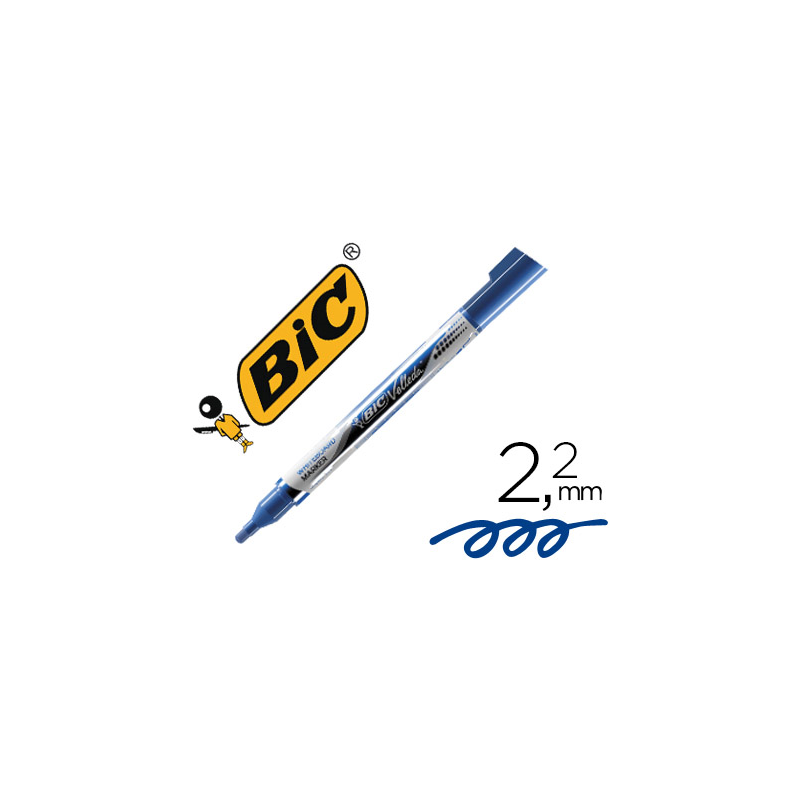Rotulador bic velleda liquid pocket punta redonda 2,2 mm azul
