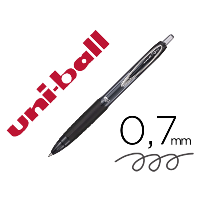 Boligrafo uni-ball signo 207e retractil 0,7 mm color negro