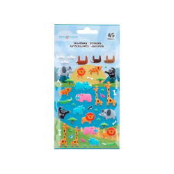 Pegatinas imaginovo cute animales safari con relieve 190x105 mm en blister