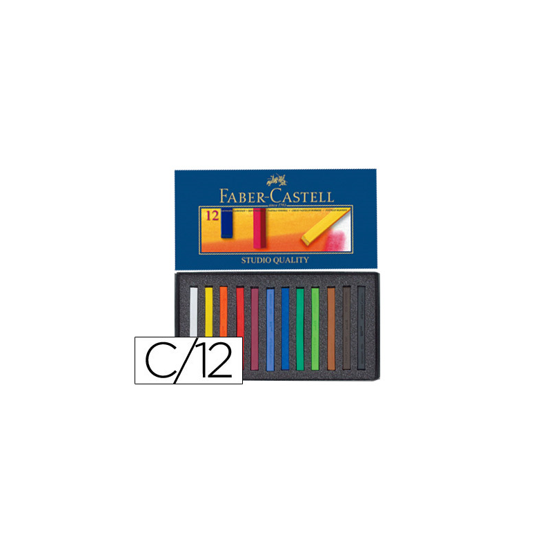Tiza pastel faber castell estuche carton de 12 unidades colores surtidos