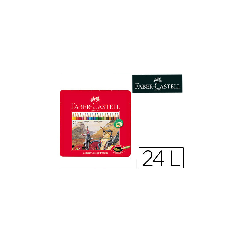 Lapices de colores faber castell caja metalica de 24 colores surtidos