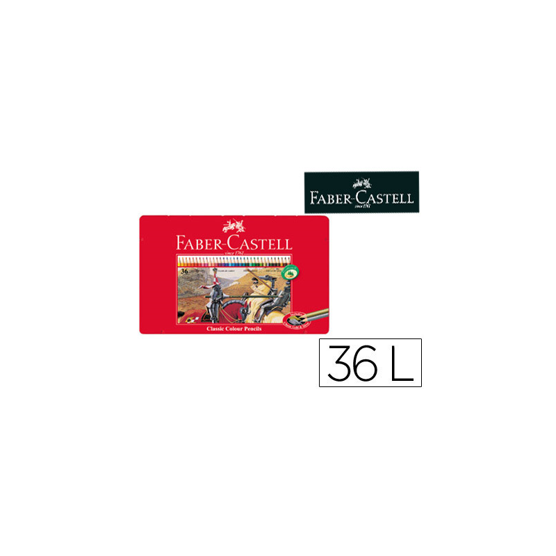 Lapices de colores faber castell caja metalica de 36 colores surtidos