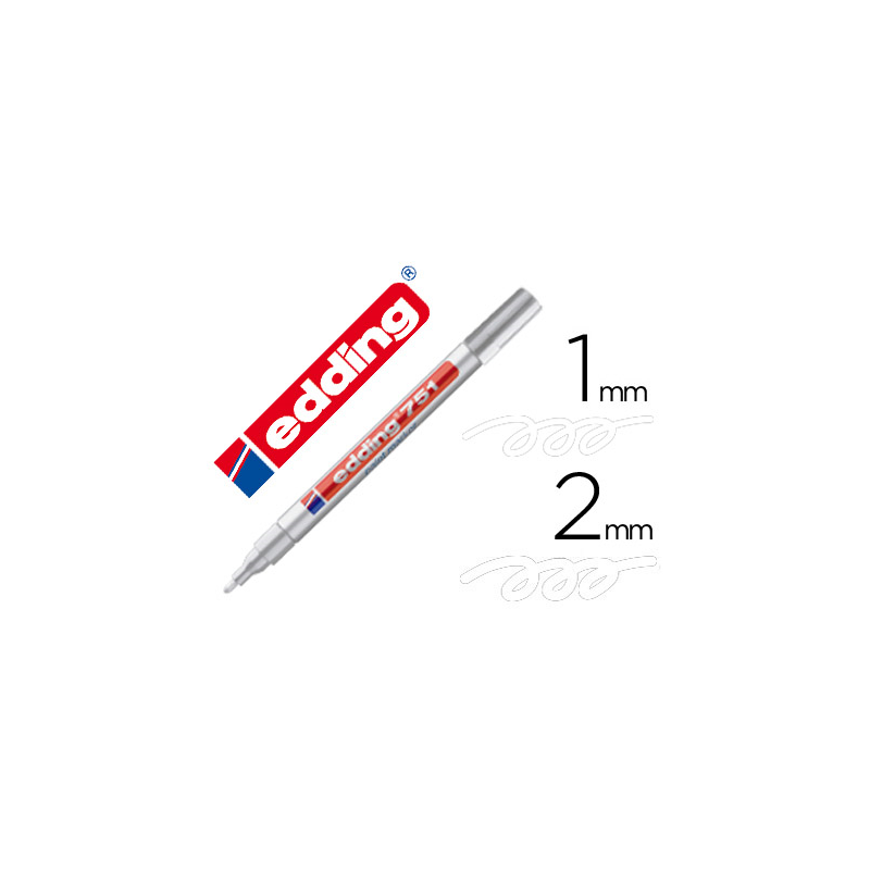 Rotulador edding punta fibra 751 blanco punta redonda 1-2 mm