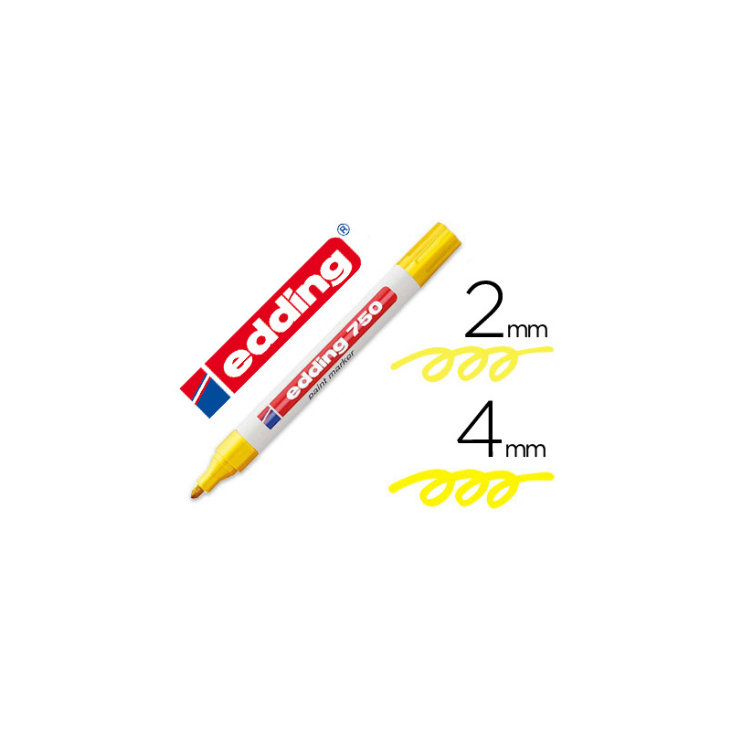 Rotulador edding punta fibra 750 amarillo punta redonda 2-4 mm