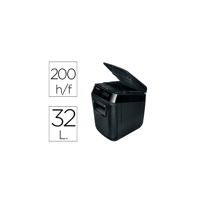 Destructora de documentos fellowes automax 200c capacidad de corte 200 hojas destruye clips tarjetas y cd