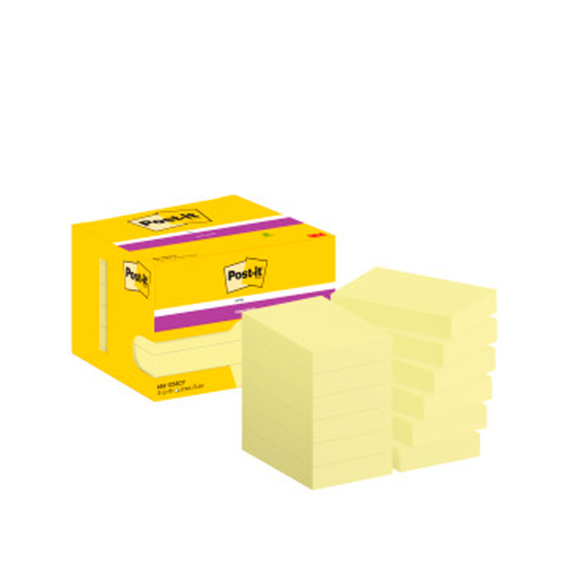 Bloc de notas adhesivas quita y pon post-it super sticky 51x78 mm con 90 hojas amarillo canario