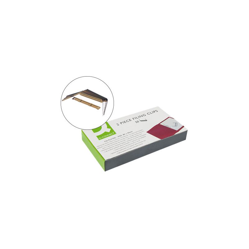 Encuadernador fastener q-connect dorado caja de 50 unidades