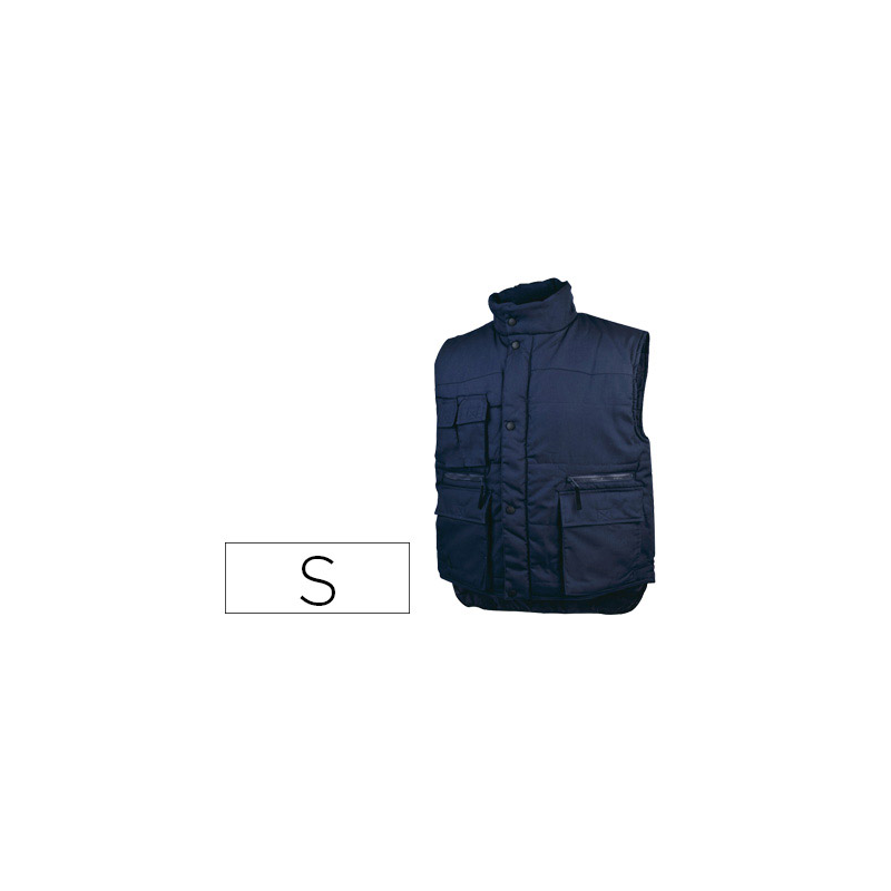 Chaleco deltaplus multibolsillos con cremallera cintura elastica color azul naranja talla s