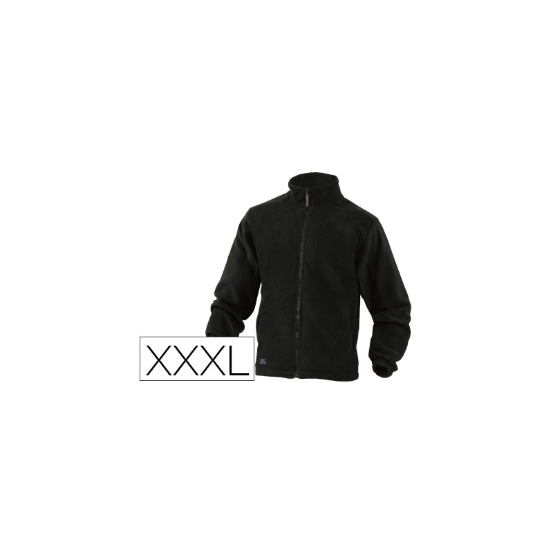 Chaqueta deltaplus polar con cremallera 2 bolsillos color negro talla 3xl